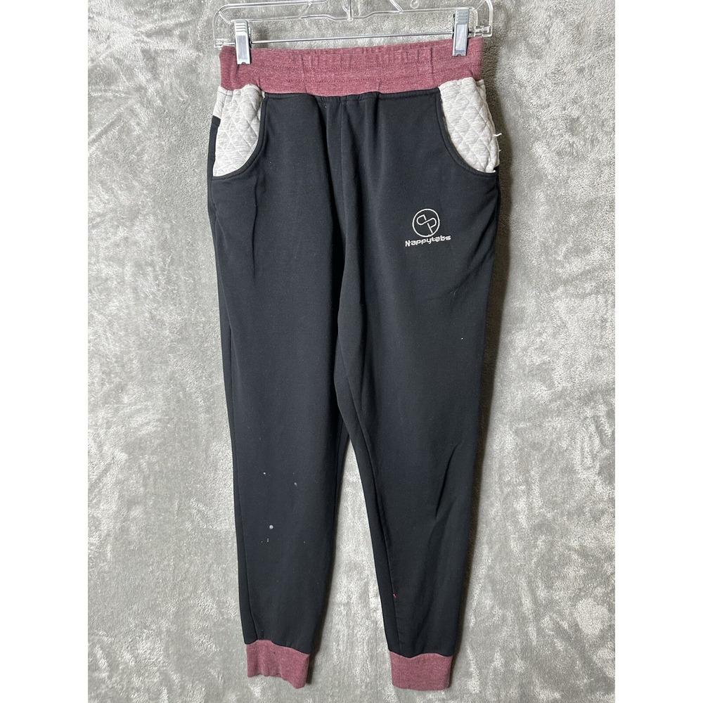 Nappytabs Sweatpants Adults Small Black‎ Colorblock Looped Dance